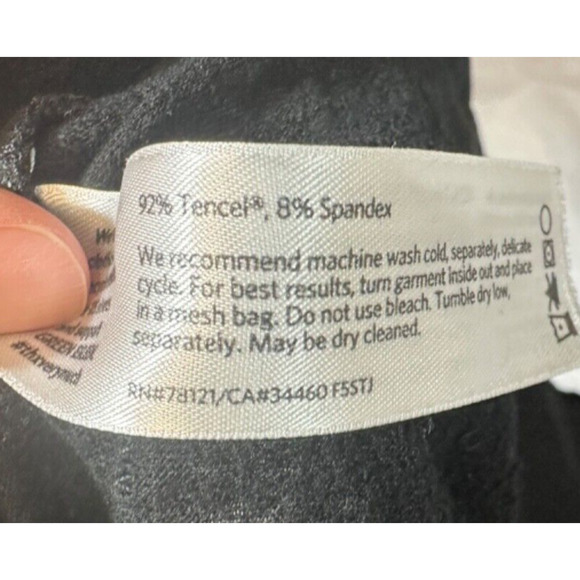 Eileen Fisher M Black Duster Cardigan Tencel Stretch Knit Open Front Black D20 - Picture 4 of 6